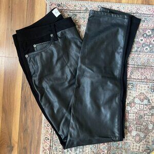 Two By Vince Camuto Black Faux Leather Skinny Stretch Pants Size 29 /8